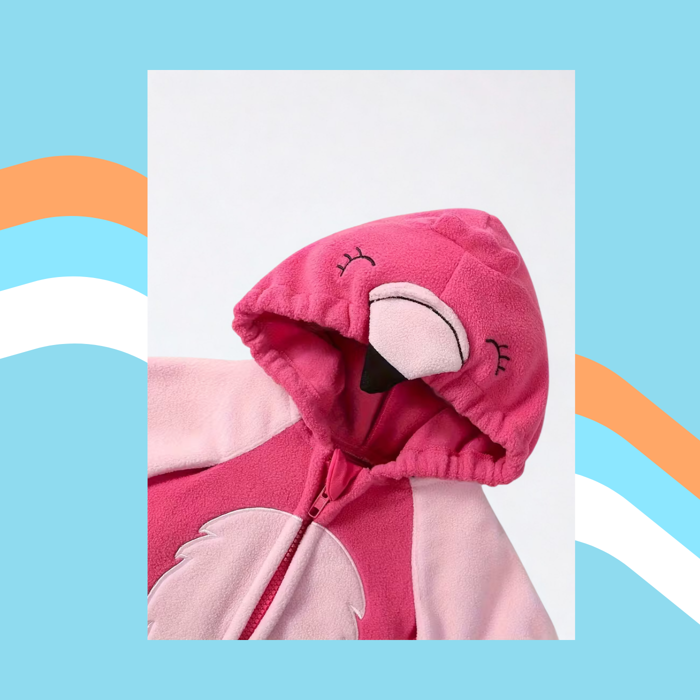 Flamingo Dream – Baby & Toddler Hooded Jumpsuit with Wings & Cozy Socks