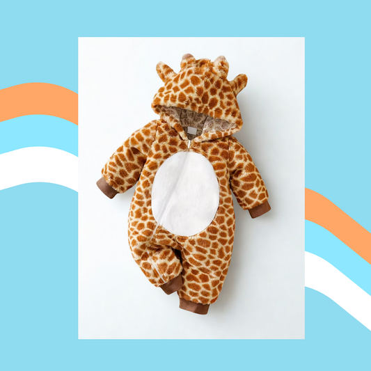 Cozy Little Giraffe – Baby & Toddler Fleece Costume Romper 🦒✨