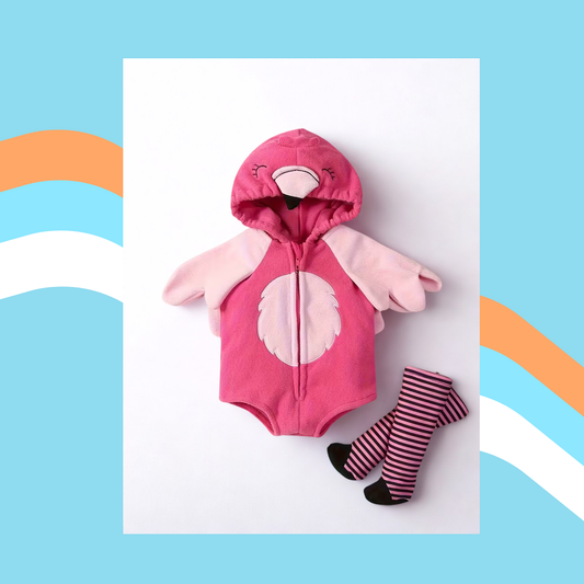 Flamingo Dream – Baby & Toddler Hooded Jumpsuit with Wings & Cozy Socks