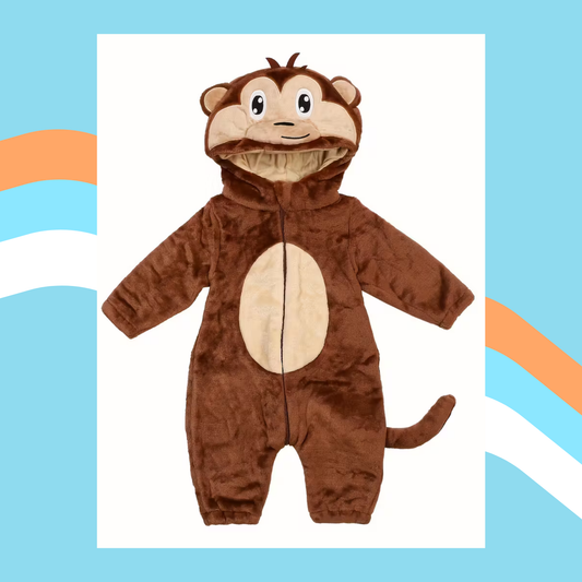 Little Banana Buddy – Super Soft Fleece Monkey Costume Romper 🐵🍌