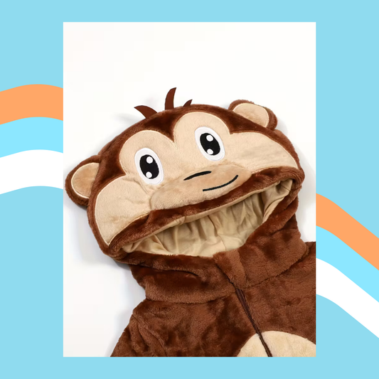 Little Banana Buddy – Super Soft Fleece Monkey Costume Romper 🐵🍌
