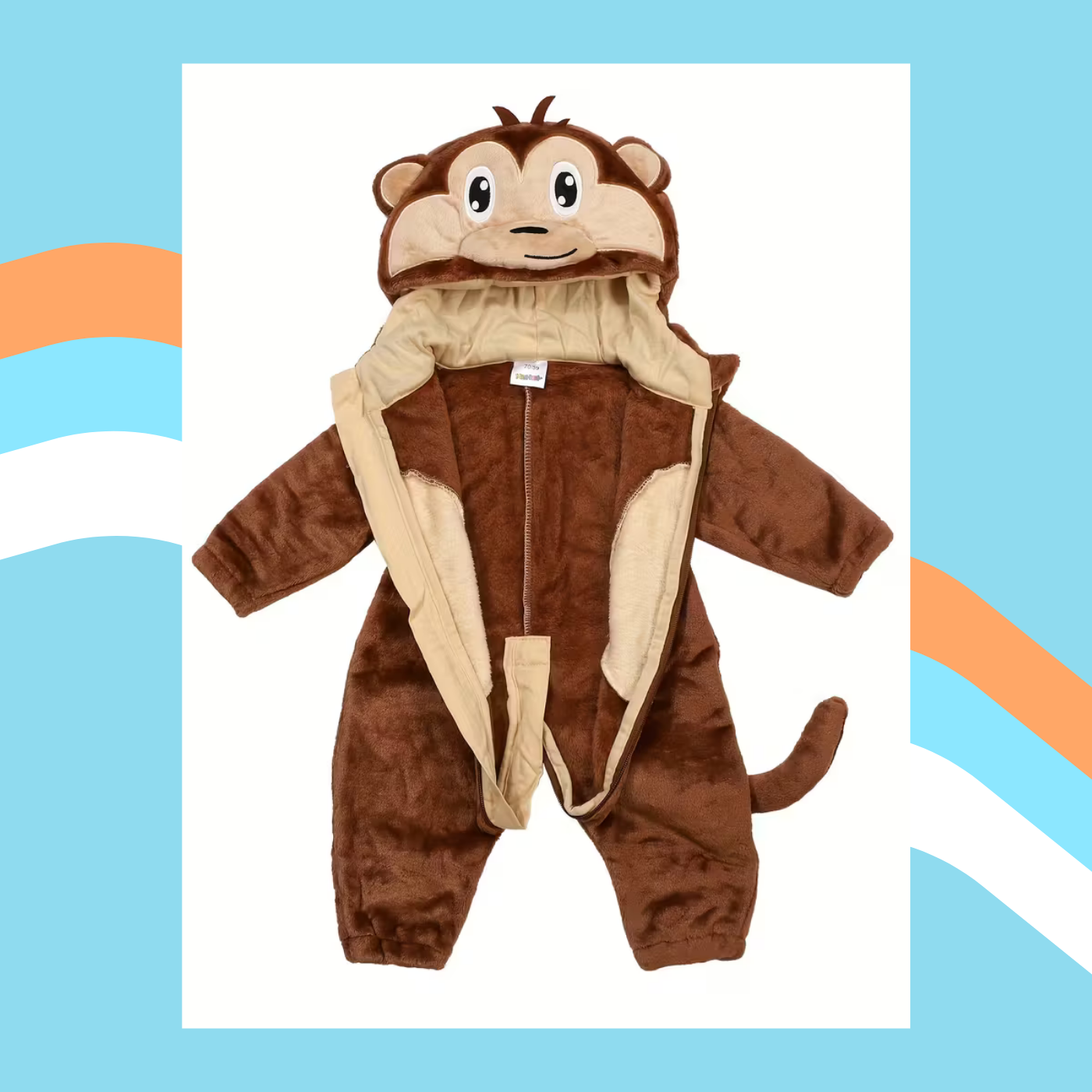 Little Banana Buddy – Super Soft Fleece Monkey Costume Romper 🐵🍌